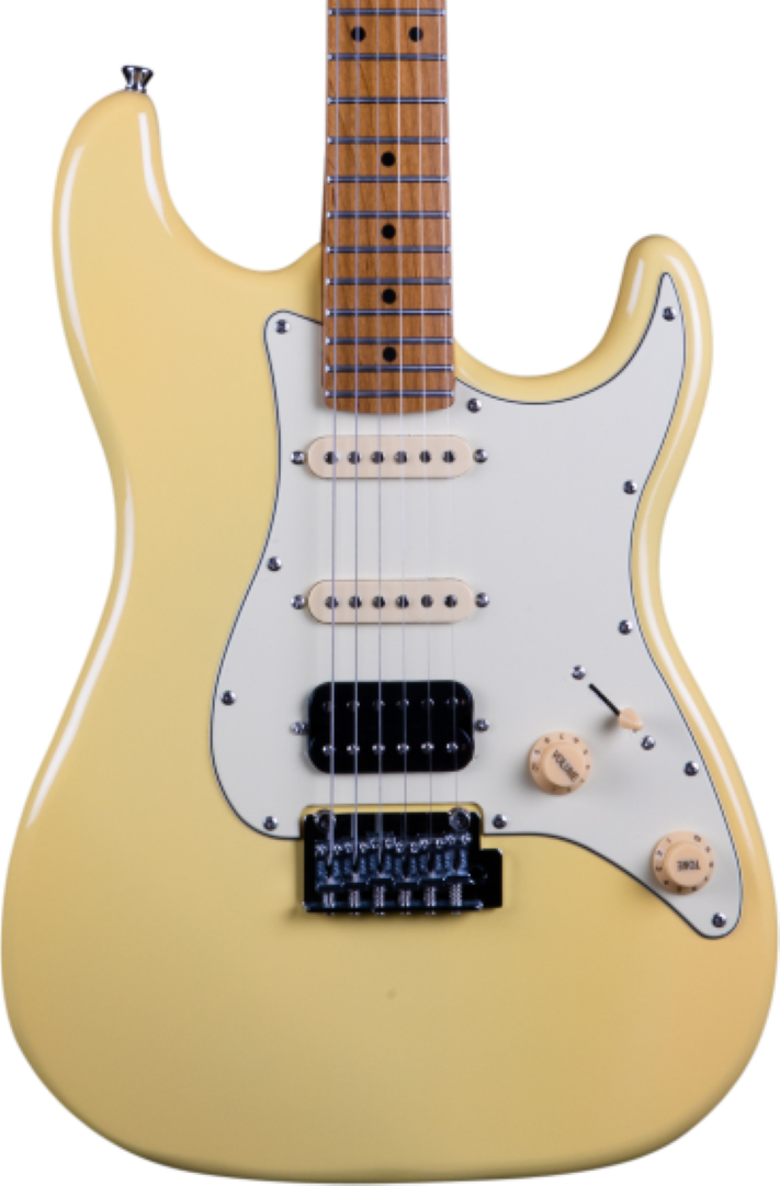 JET GUITARS JS-400 ELECTRIC GUITAR HSS ROASTED MN VINTAGE YELLOW
