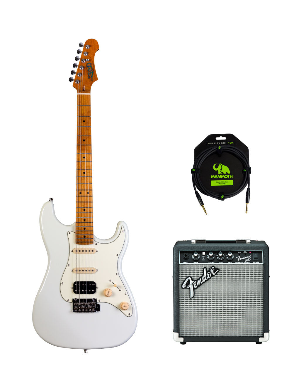 JET JS-400 HSS Olympic White Guitar and Amp Pack