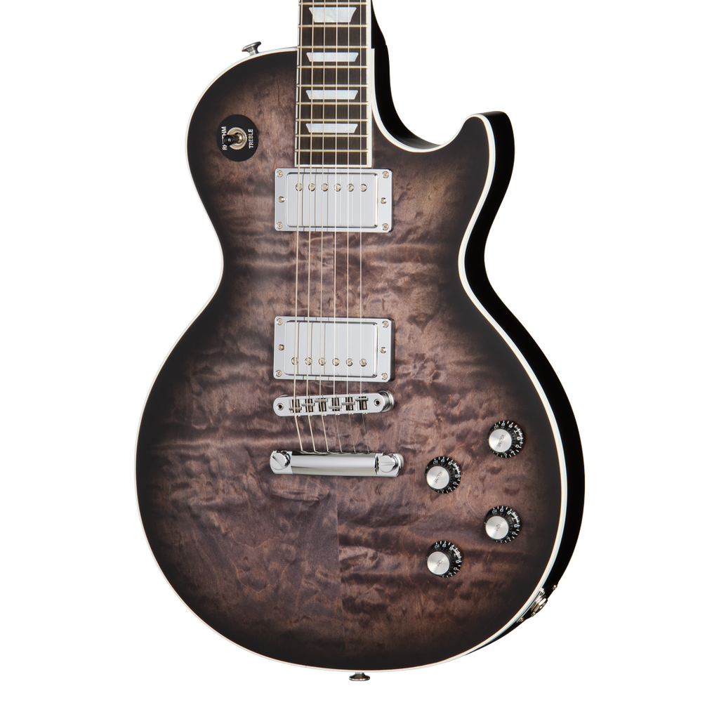 Gibson Mark Morton Les Paul Modern Quilt, Translucent Ebony Burst Satin