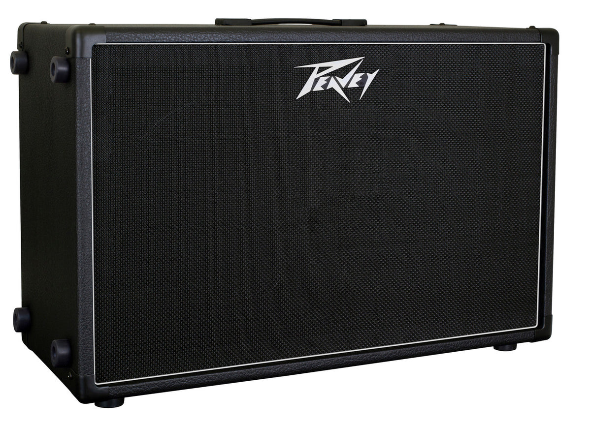 Peavey 212-6 2x12 cabinet, front three-quarter view showing metal corners and top handle