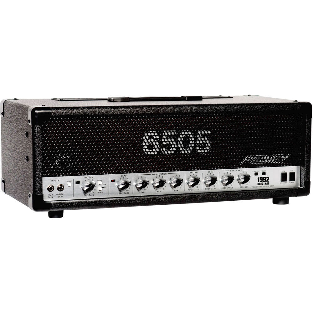 Peavey 6505 1992 Original head, front three-quarter view showing the chrome control panel