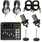 Rode RodeCaster Pro II Package 1 - 2x PodMic, 2x Closed Back Headphones, 2x XLR Cables