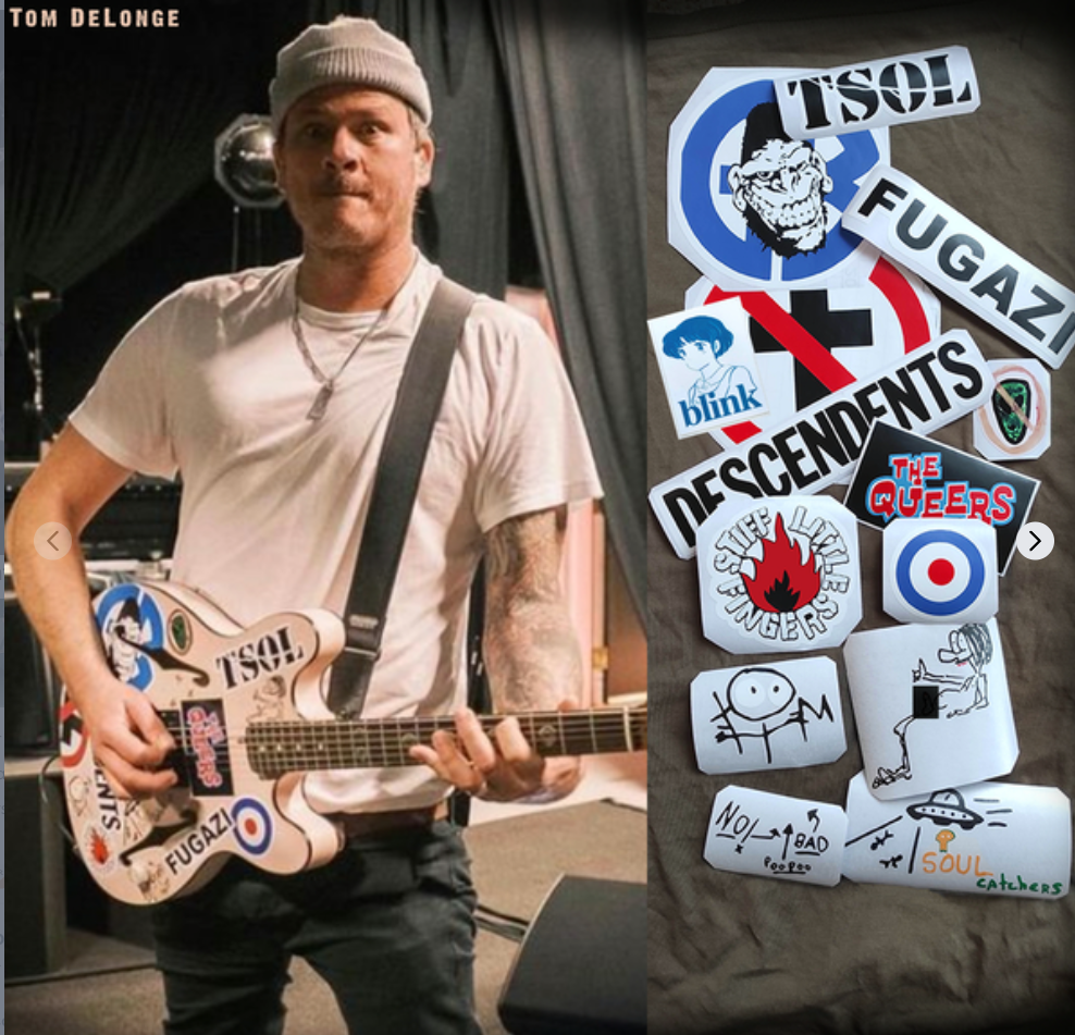 Tom DeLonge Starcaster stickers, Blink-182 vinyl decal