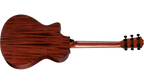 Full back view of the Taylor 322ce showing two-piece mahogany back and satin neck