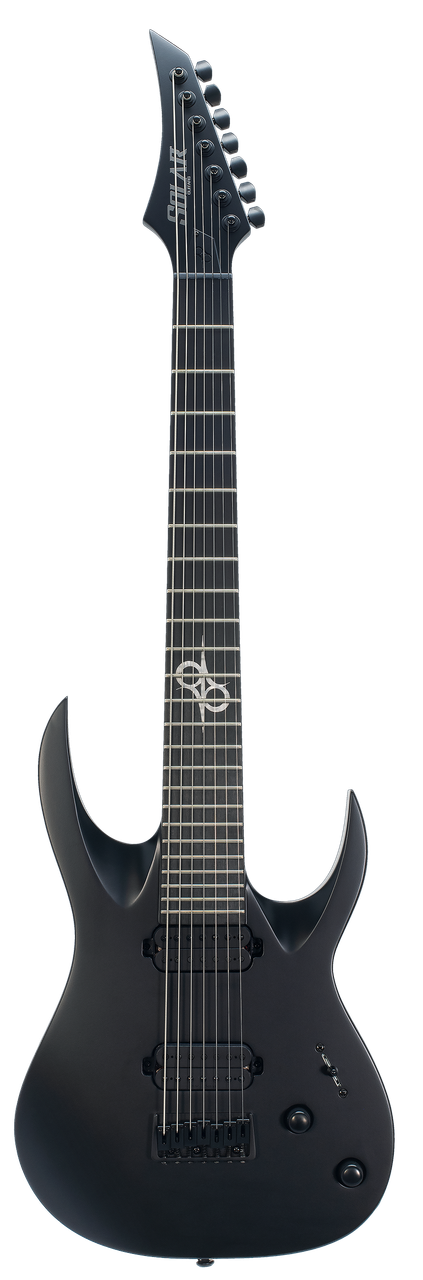 Solar A2.7C 7-String Electric Guitar – Carbon Black Matte