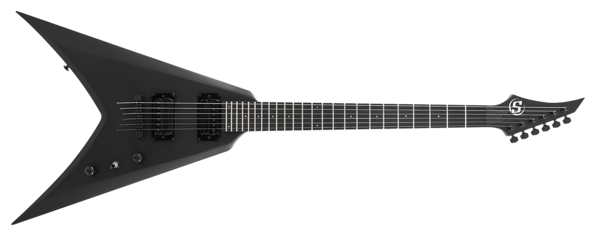 S by Solar VB4.6 Electric Guitar – Carbon Black Matte — hardware & pickup detail