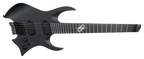 Solar H2.7C 7-String Electric Guitar – Carbon Black Matte — angled body view