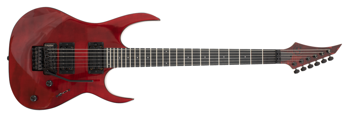 S by Solar SB4.6 FRFBR Electric Guitar – Flame Blood Red — hardware & pickup detail