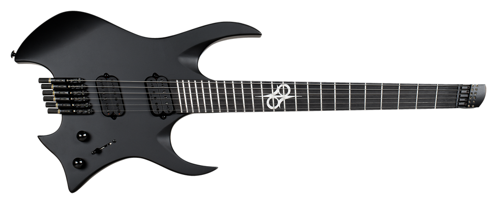 Solar H2.6C Electric Guitar – Carbon Black Matte — angled body view