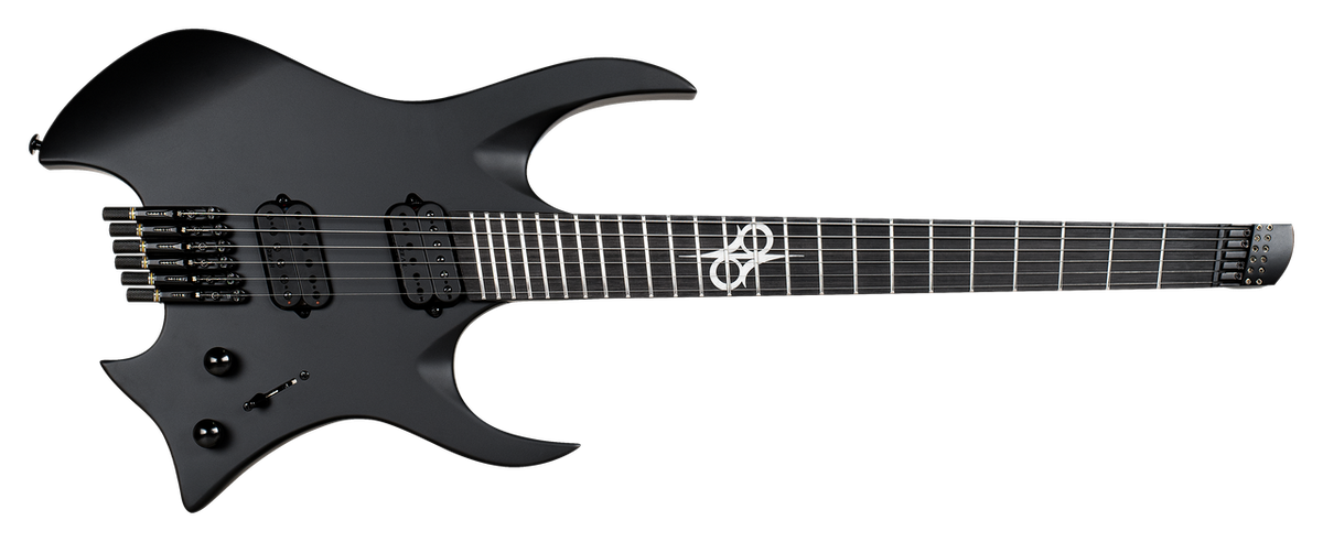 Solar H2.6C Electric Guitar – Carbon Black Matte — angled body view