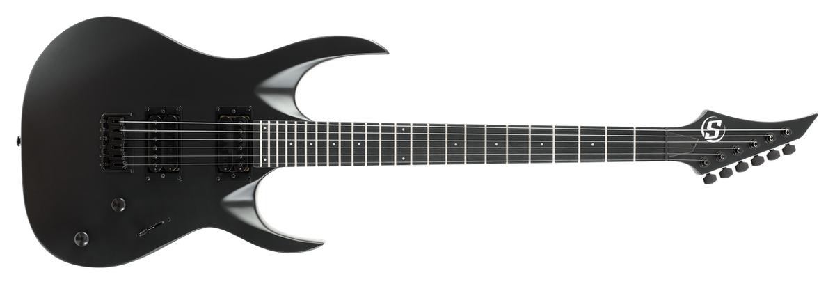 S by Solar AB4.6 Electric Guitar – Carbon Black Matte — hardware & pickup detail