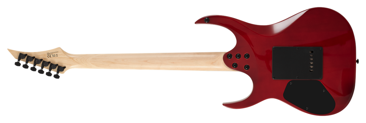 S by Solar SB4.6 FRFBR Electric Guitar – Flame Blood Red — rear view
