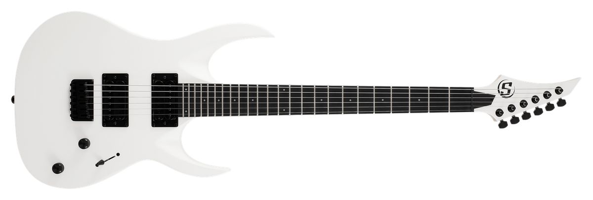 S by Solar AB4.6 Electric Guitar – White Matte — hardware & pickup detail