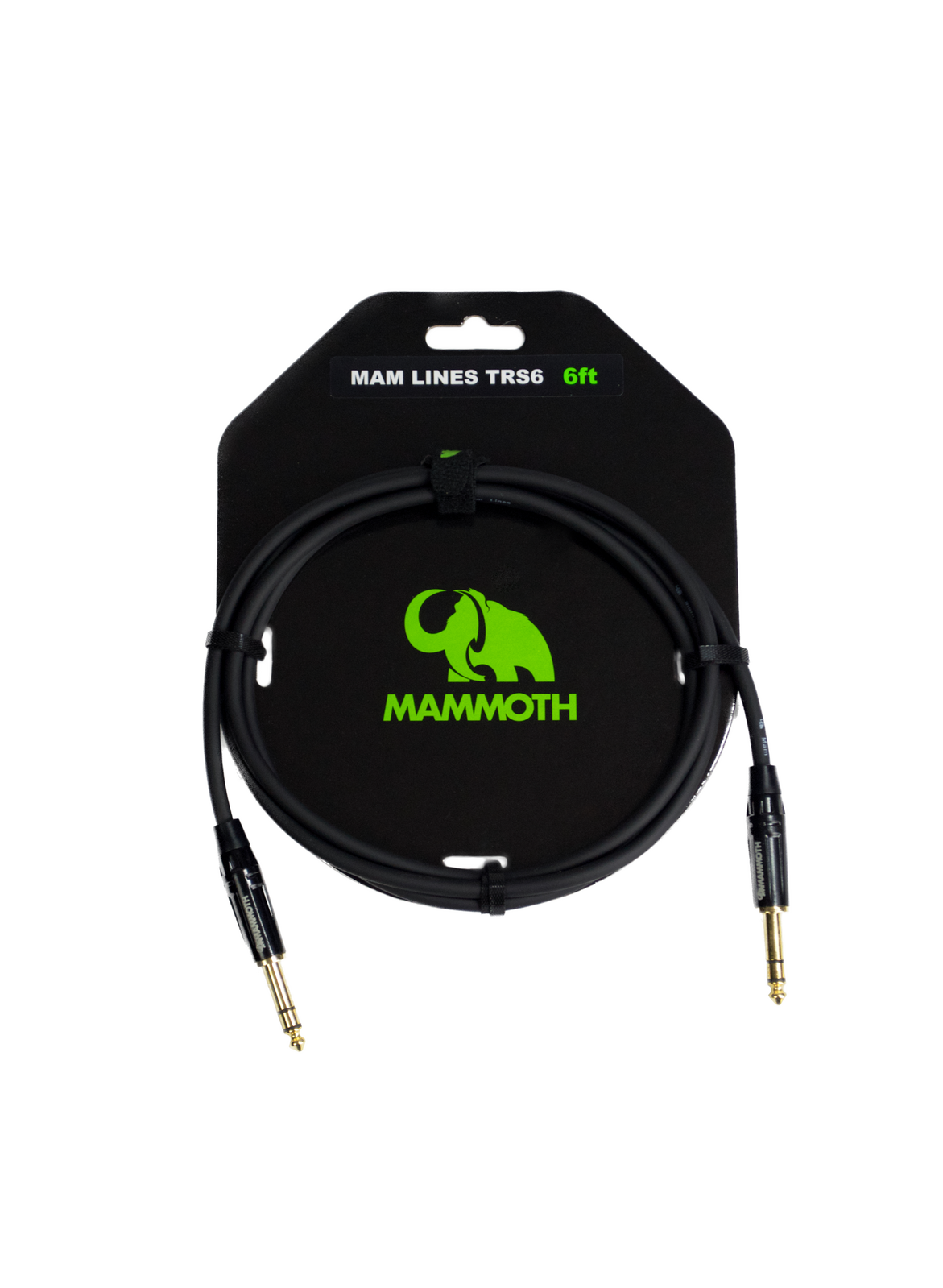 Mammoth MAM Lines TRS6 6ft cable in labelled packaging with trs jack to trs jack connectors