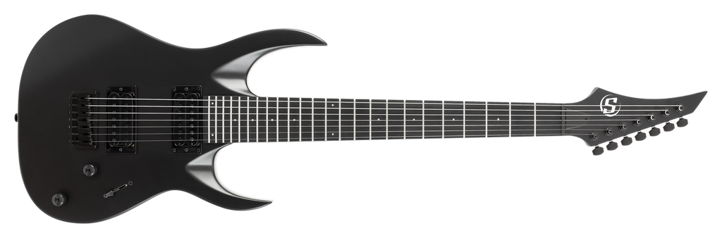 S by Solar AB4.7 7-String Electric Guitar – Carbon Black Matte — hardware & pickup detail