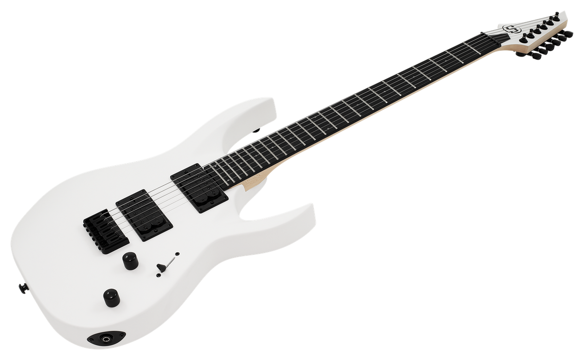 S by Solar AB4.6 Electric Guitar – White Matte — angled body view
