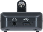 Underside of the Boss Katana GO (KTNGO2) with the 3.5 mm headphone jack and the USB Type-C port used for charging and audio interface duties