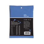 Back of the Darco D500 pack: gauge chart for all twelve strings in inches and millimetres, Made in Mexico