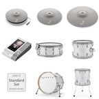 EFNOTE Aura 70 Standard Set contents: Aura module, kick, snare, rack tom, floor tom, hi-hat, crash and ride