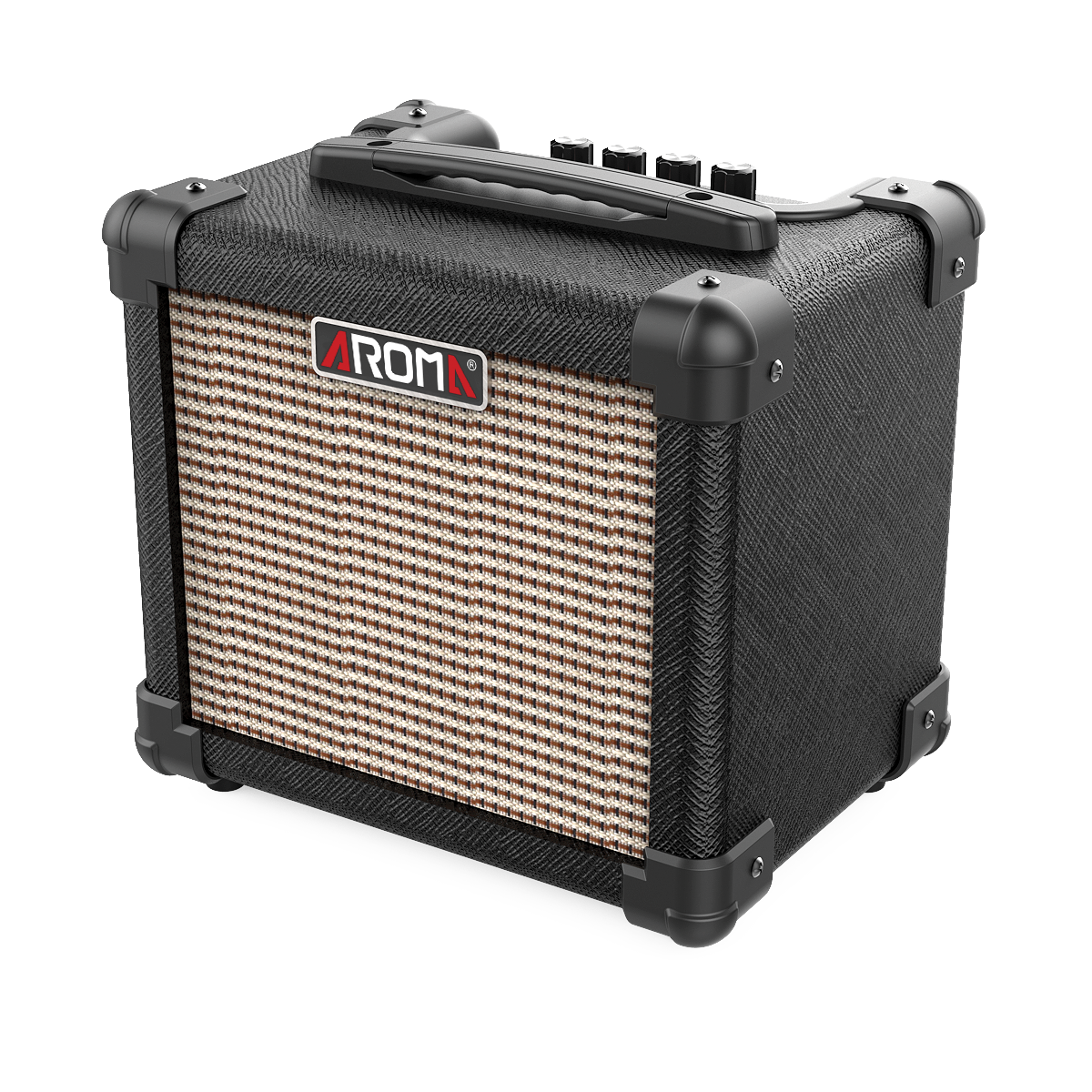 Aroma AG10BK black 10-watt electric guitar amplifier included in the pack
