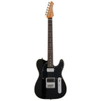 Northstar Pro T-style HH guitar in Black Gloss, full front view