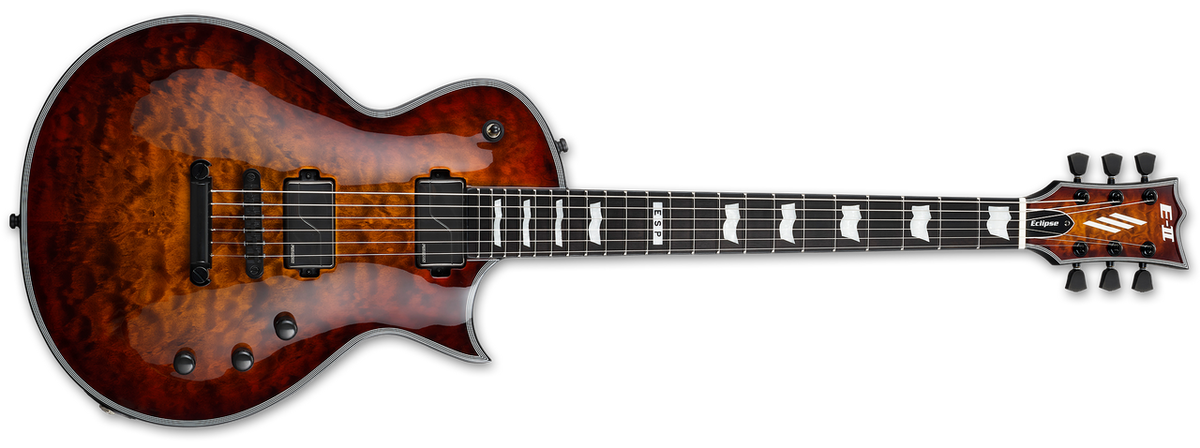 ESP E-II Eclipse QM Electric Guitar - Tiger Eye Sunburst
