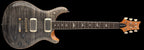 PRS SE McCarty 594 in Charcoal, full front view with flame maple top, covered humbuckers and four control knobs