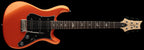 PRS SE NF3 in Metallic Orange, full front view with black pickguard, three Narrowfield pickups and rosewood fretboard