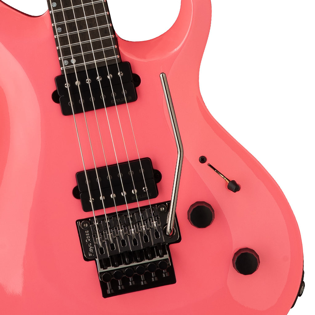 PRS Tekton Floyd Hot Pink - bridge and pickup detail