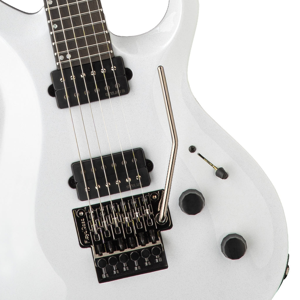 PRS Tekton Floyd White Holoflake - bridge and pickup detail