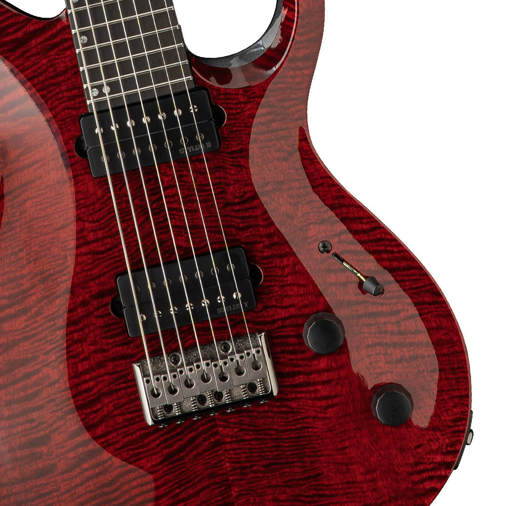 PRS Tekton SVN Bloodstone Red - bridge and pickup detail