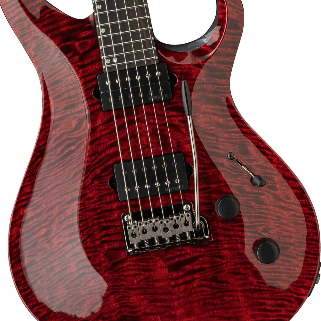 PRS Tekton T Bloodstone Red - bridge and pickup detail