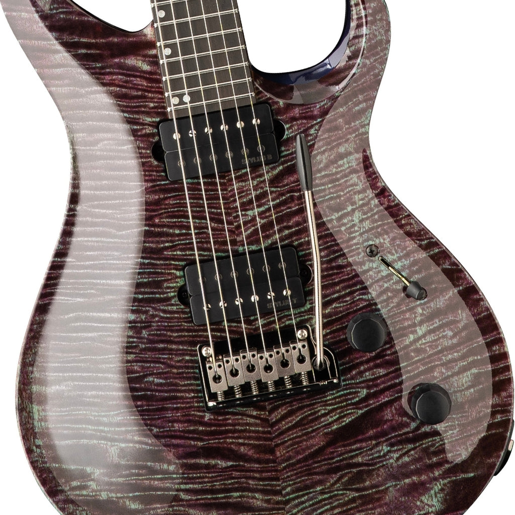 PRS Tekton T Violet Tourmaline - bridge and pickup detail