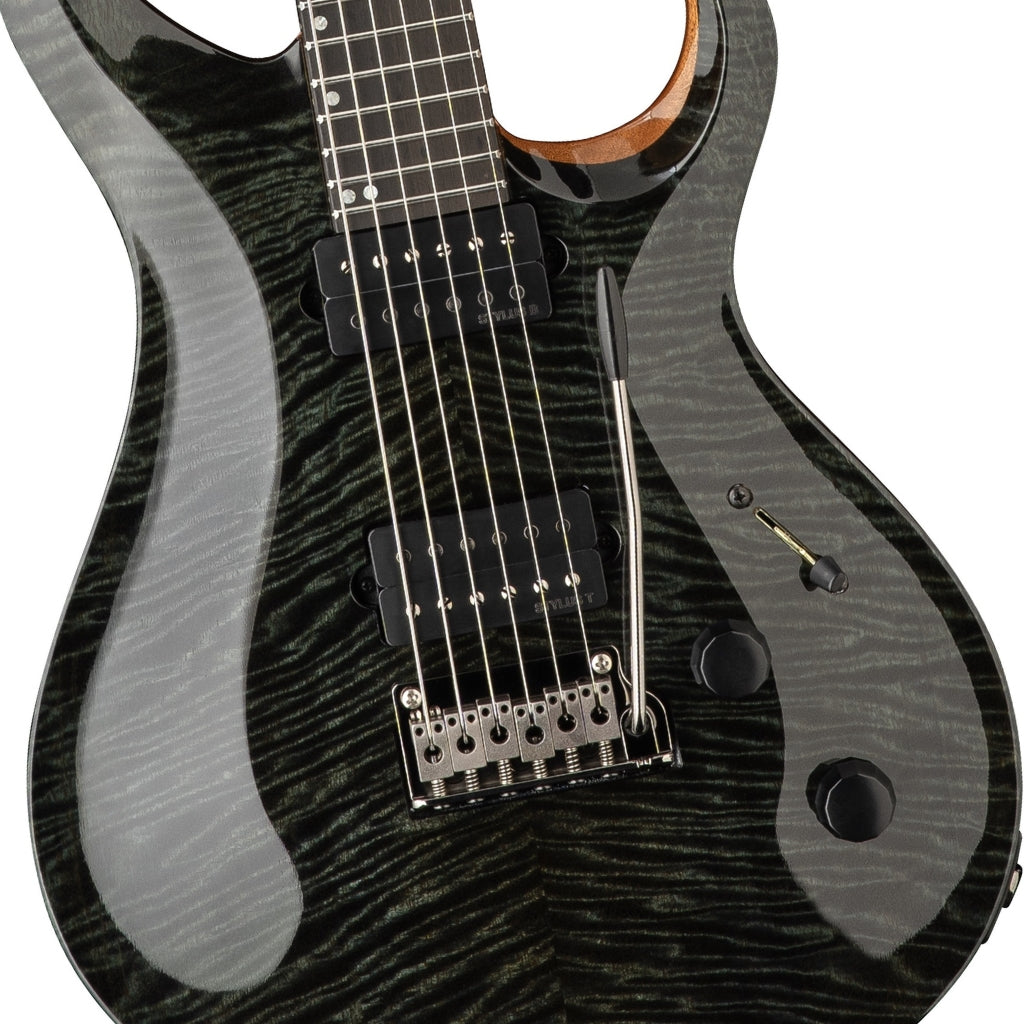 PRS Tekton T Slate Blue - bridge and pickup detail