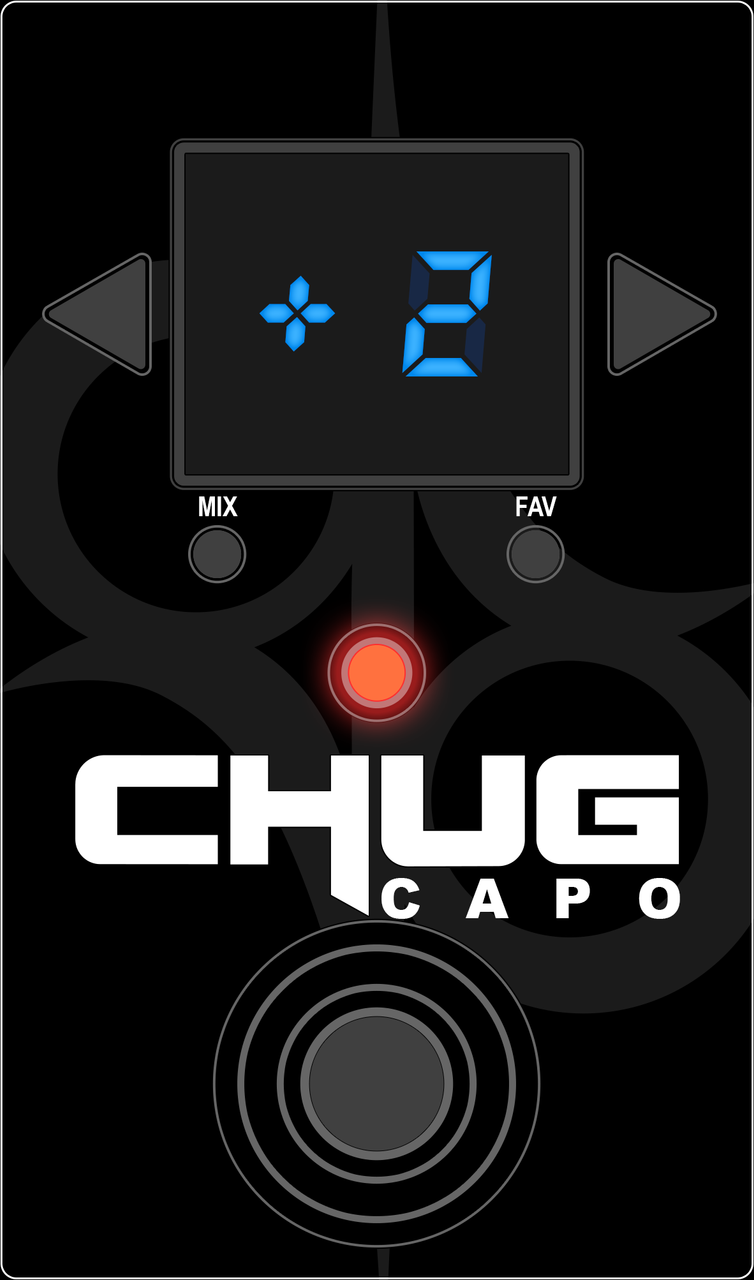 Solar CHUG CAPO settings diagram for straight semitone pitch shifting