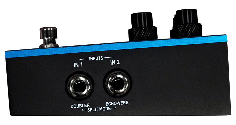 Solar CHUG SOLO input side with IN 1 marked Doubler and IN 2 marked Echo-Verb for split mode