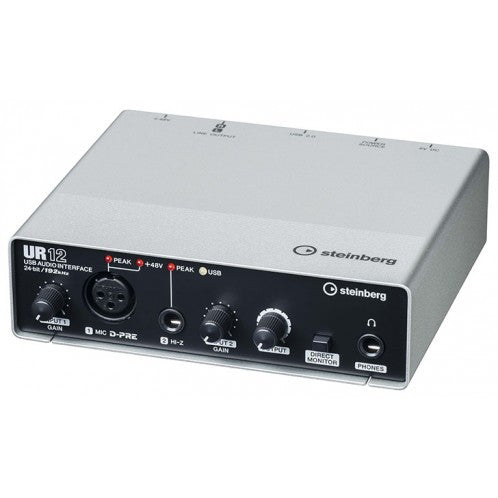 Steinberg UR12 USB/iOS Audio Interface, 1x D-PRE, 1x HiZ w/ 192 kHz (UR-12)