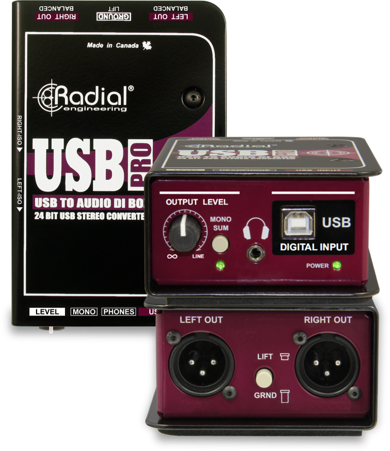 Radial USB-Pro Stereo USB Laptop Direct Box